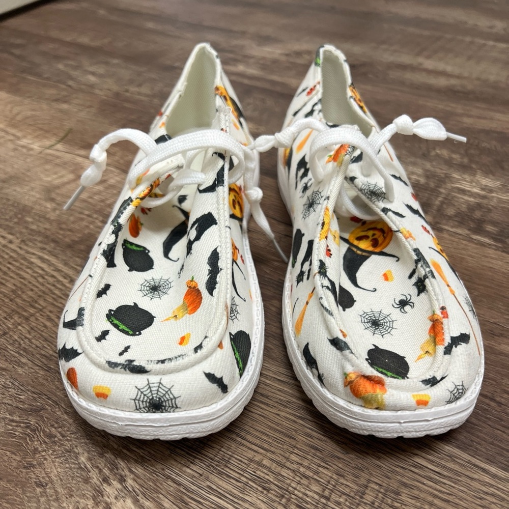 Ladies Halloween Themed White Shoes
